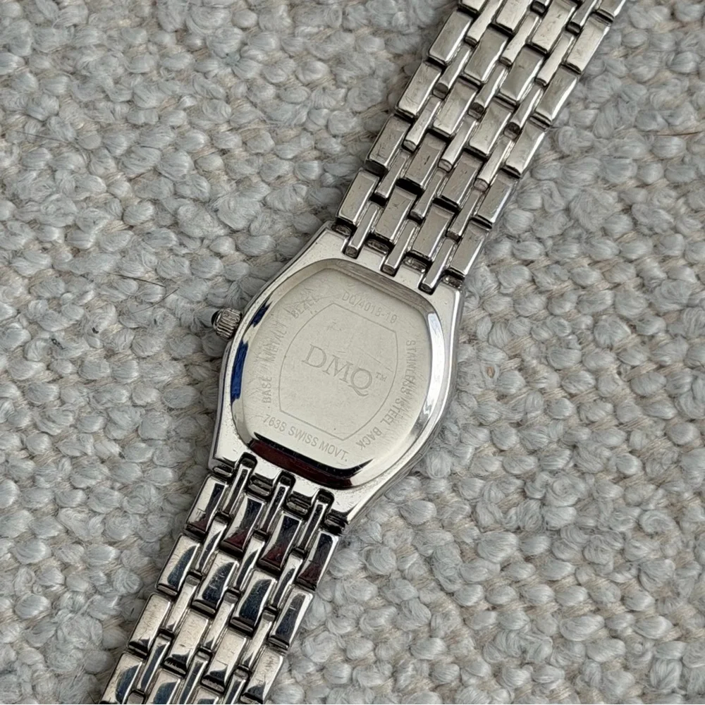 DMQ Swiss Silver Women's Watch Crystal Bezel Chain Link Band